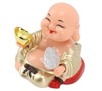 Haofy Smiling Buddha Decoration, Decorative Laughing Buddha Ornament Solar Automatic Nodding, for Home Office Car Decors Gift Crafts Arts