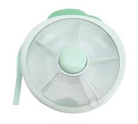 Haofy Snack Container Spinner with 5 Compartment Dispenser Interactive Button Reusable Snack Container ABS Material Travel Friendly for Toddlers Car Airplane Playtime (Green)