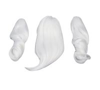 Haofy Soft Silk Doll Hair Wig for 18 Inch Doll Heads Flexible Styling with Two Claw Clips Long Curly Weave for Crafting Enthusiasts Easy Maintenance and Unique Hairstyles (Moon White)