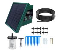 Haofy Solar Drip Irrigation System with Digital Display Automatic Watering Kit For 10 Potted Plants 30x7 Timer Modes with 33FT Pipe For Patio Garden Greenhouse Balcony Vacation Plant