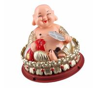 Haofy Solar Powered Maitreya Buddha Ornament for Car, Desk, Home, Perfect Travel and Prayers