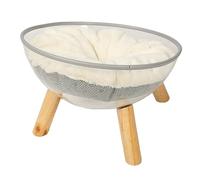 Haofy Stable and Stylish Clear Capsule Cat Bed with Non-Slip Bottom, Modern Design, Easy Assembly, 11.02 X 14.96in, Made with Pine Wood, PVC, and Plush Pads, Adds a Decorative Touch to