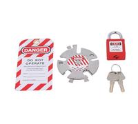 Haofy Stainless Steel Air Source Safety Lockout for Pneumatic Hose Joint Fitting with Keys and Tag, Durable Lock for Various Environments