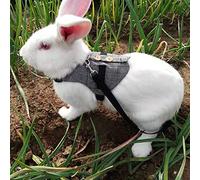 Haofy Stretchy Leash, Bunny Harness, Gentlemanly Style Cotton Adjustable Harness for Outdoor Activity, Playing, Exercising Bunny with Vintage Formal Suit, Great Dress Up, Hands (M)