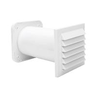 Haofy Through Wall Vent Kit, 110mm Hole, 185 to 335mm Wall | Telescopic Duct Fits Thick Walls, Built In Filter Blocks Dust, Louvered Cover Stops Rain, Quiet Intake