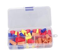 Haofy Twist Wire Connector Set Sturdy 40Pcs Closed End Screw On Terminal for Electrical Wire Cap Nut Assortment, PVC Material, Yellow/Blue/Brown/Red, Suitable for Motors and Household Appliances