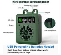 Haofy Ultrasonic Anti Barking Device, Rechargeable Dog Bark Control Tool with Adjustable Sensitivity, Pet Behavior Training Aid for Indoor and Outdoor Use (Green)