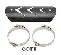 Haofy Universal Exhaust Heat Shield Cover Durable Stainless Steel Guard for Motorcycle Protecting Legs and Luggage 62mm Wide (Carbon Fiber Style)