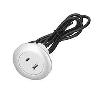 Haofy USB Charging Station, Embedded Charging Port Desktop Hub with Phone Stand, 4 Ports 20W Output for Home Office Electric Sofa Users (silver)