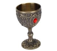Haofy Vintage Chalice Medieval Goblet Turquoise Color Royal Wine Cups Sturdy Small Engraving Wine Liqueur Cup Suitable for Coffee Beer Whiskey Milk Cocoa and Cocktails