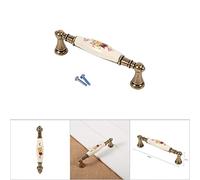 Haofy Vintage Rose Flower Pattern Door Handle, Retro Ceramic Drawer Pull with Screw for Kitchen Cupboard, Door, Drawer, Wardrobe, Cabinet, Closet (8#)