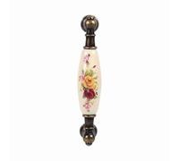 Haofy Vintage Rose Flower Pattern Door Handle, Retro Ceramic Drawer Pull with Screw for Kitchen Cupboard, Door, Drawer, Wardrobe, Cabinet, Closet (7#)