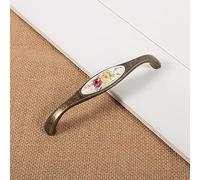 Haofy Vintage Rose Flower Pattern Door Handle, Retro Ceramic Drawer Pull with Screw for Kitchen Cupboard, Door, Drawer, Wardrobe, Cabinet, Closet (6#)