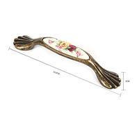 Haofy Vintage Rose Flower Pattern Door Handle, Retro Ceramic Drawer Pull with Screw for Kitchen Cupboard, Door, Drawer, Wardrobe, Cabinet, Closet (3#)