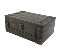 Haofy Vintage Treasure Chest Box, Handmade Wooden Keepsake Storage Case, Jewelry Organizer, Elegant Design for Home Decoration, 9.3x6.3x3.5in (Style 1)