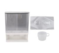 Haofy Wall Mounted Rice Container, 3L Capacity, Press Type Dispenser with Cup, Transparent Storage Bucket