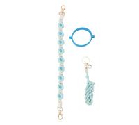 Haofy Water Bottle Carrier Strap with Floral Pattern, Cotton Rope and Silicone, 16-40 Oz Bottle Holder for Outdoor Adventures (Blue)