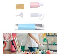 Haofy Watercolor Masking Fluid Set 30ml Easy Peel Liquid Masking Tape with 5 Brushes Eraser Funnel for Gouache Illustrations Art Craft