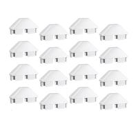 Haofy White PVC Fence Post Caps, 16 Pack, Tool Free Snap Fit (16pcs Fence | Sloped Roof Deflects Rain and Debris From Post Interiors, UV Resistant PVC Won't Crack or Fade, Standard Post