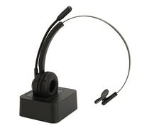 Haofy Wireless Telephone Headset, Single Ear Bluetooth Business Headset with V5.0 ABS Build, 17Hr Battery, Rotatable Microphone, Charging Base for Office Call Centers