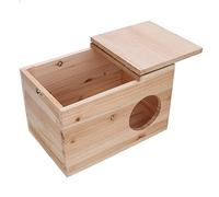 Haofy Wood Pet Hamster Breeding Box, 12x8x8 Inches, Open Top Hideout House for Small Animals, Gerbils, Squirrels