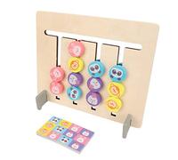 Haofy Wooden Block Toy Educational Game for Kids, Colorful Logic Development Toy for Early Learning, 18 Double Sided Cards, Solid Wood, 7.1 X 8.8in