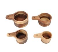 Haofy Wooden Measuring Spoons,4PCS Stackable Baking Cooking Cups Set for Measuring Ingredients Liquids Flour Egg Mixtures Milk Powder Rice Seasonings Coffee Beans