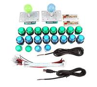Haofy Zero Delay USB Encoder Kit with 20 LED Buttons 2 Joysticks DIY Controller for PC MAME Retro Gaming