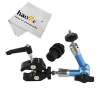 Haoge 7 inch Stainless Steel Articulating Friction Magic Arm with Small Clamp Crab Pliers Clip for HDMI LCD Monitor LED Light DSLR Camera Video Tripod Blue