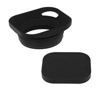 Haoge LH-E3P Square Metal Lens Hood Hollow Out Designed with 49mm Adapter Ring with Metal Cap for Fujifilm Fuji FinePix X100 X100S X100T X70 X100F X100V Camera Replaces LH-X100 AR-X100 LH-X70 Black
