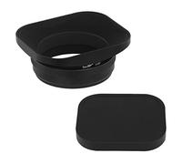 Haoge LH-E3T Square Metal Lens Hood with 49mm Adapter Ring with Metal Cap for Fujifilm Fuji FinePix X100 X100S X100T X70 X100F X100V Camera Replaces Fujifilm LH-X100 AR-X100 LH-X70 Black