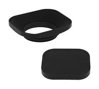 Haoge LH-LC43B 43mm Square Metal Screw-in Lens Hood with Metal Cap for Voigtlander Nokton Classic 35mm f1.4 40mm f/1.4 MC SC VM, Carl Zeiss Biogon T ZM 35mm f2.8 35mm f2, Leica X Typ 113 Lens Black