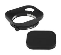 Haoge LH-M36B Square Metal Lens Hood Hollow Out Designed with Metal Cap for Leica Summicron 35mm f2, Summicron M 35mm f2, Summicron-M 35mm f2 ASPH and Elmarit-M 28mm f2.8 ASPH Lens Black