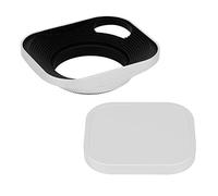 Haoge LH-S43P 43mm Square Metal Screw-in Lens Hood Hollow Out Designed with Metal Cap for Leica Rangefinder Camera with 43mm E43 Filter Thread Lens Silver