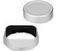 Haoge Metal Square Lens Hood for Voigtlander Nokton VM 28 35 40mm, Silver | With cap Kit, bayonet mount, replaces Voigtlander LH-6, Haoge 43mm UV compatible, for Zeiss Biogon T* 2/35 ZM and 2/50 ZM