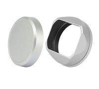Haoge Square Metal Lens Hood for Fuji X100VI Fujifilm FinePix X100V X100F X100 X100S X100T X70 Camera Accessories Silver LH-X54W+Cap-X54W Lens Shade with Cap and 49mm Adapter Ring