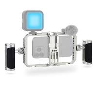 Haoge Universal Phone Cage Video Rig Kit,for iPhone 15 16 17 Pro Max Videomaker Videographer,for iPhone for Samsung and,Smartphone Stabilizer with Dual Handle,Handheld Filmmaking Vlogging Phone Rig