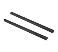 Haoge VA-PR25B 25cm / 9.8 Inch Long Aluminum Alloy Rod 15mm Rods with M12 Thread for Camera Rail Support System Rig Shoulder Pads Monitor Mount Rod Clamp Base Mattebox Follow Focus Black (Pack of 2)