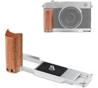 Haoge XE5 Camera Grip for Fujifilm X-E5 Camera - L-Shape Wooden Side Handle with Arca-Swiss Standard Quick Release Plate-Silver, Extra Tripod 1/4 Hole HG-XE5-W