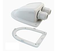 Haoguo ABS Solar Double Cable Entry Gland for All Cable Types 2mm² to 6mm² for Solar Project on RV Camper Van Travel Trailer Boat Cabin-White