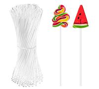 Haohai 150Pcs 15cm Clear Acrylic Lollipop Sticks, 3mm Diameter Reusable Rods for Plant Stakes, Cake Pops, Candy, Cookies