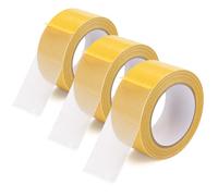 Haohai 3PCS High Adhesive Strength Mesh Double-Sided Duct Tape, Super Sticky Double Sided Tape, Double Sided Tape Heavy Duty for Walls, 2’’×66FT, Residue Free, Renter Friendly (3, yellow)