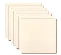 Haohai 6 Pieces 20 x 20cm Wood for Crafts, Unfinished Square Wood Plaque, Wooden Cutouts for Door Design Painting (6Pcs Square)