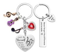 HaoHanEup 2 Pcs Taylor Music Lover Keychain, Taylor Quotes Keyring Gifts for Fans, Music Gifts Keyring Music Lover Guitar Keychain Inspired Positive Gift Keyring