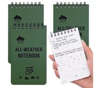 HaoHanEup 4 Pack Mini Waterproof Notebook, 3x5in Pocket Notepads, All-Weather Memo Pads with Top-Spiral, Grid Paper Tactical Steno Pads, 50 Page Military Mini Notebook for Office, Outdoors