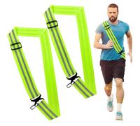 HaoHanEup High Visibility Reflective Sash,2Pcs Reflective Night Running Strips,Adjustable Reflective Walking Belt,High Vis Cycling Gear with Clip for Runner,Cyclist at night