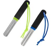 HaoHanEup V-Groove Dart Sharpener, 2Pcs Precision Double Sided Diamond Grinding File, Portable Hook Sharpener With Handle, Compact Slim Design, Rapid Sharpening Tool for Reduced Bounce Outs