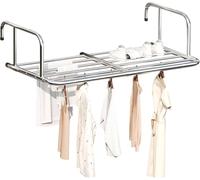haohang Portable Balcony Drying Rack - Heavy-Duty Stainless Steel Folding Clothes Drying Rack for Indoor/Outdoor Use, Adjustable Widthfor Laundry, Towels, Socks & Bed Linen(68-120cm)