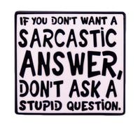 haohaoyu Humorous Quotes Brooch - Black Metal Pin Badge - Sarcastic Quotes - Unisex - 1.18inch/3cm