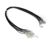 HAOHIZE 10 Pcs Black Necklace Cord With Clasps, Adjustable 1.5mm Waxed String Cord Rope Necklace Bracelet Chain for DIY Jewellery Making